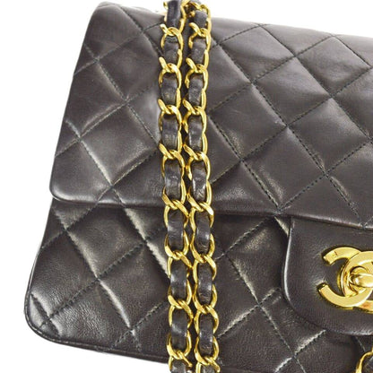 Chanel Black Lambskin Medium Classic Double Flap