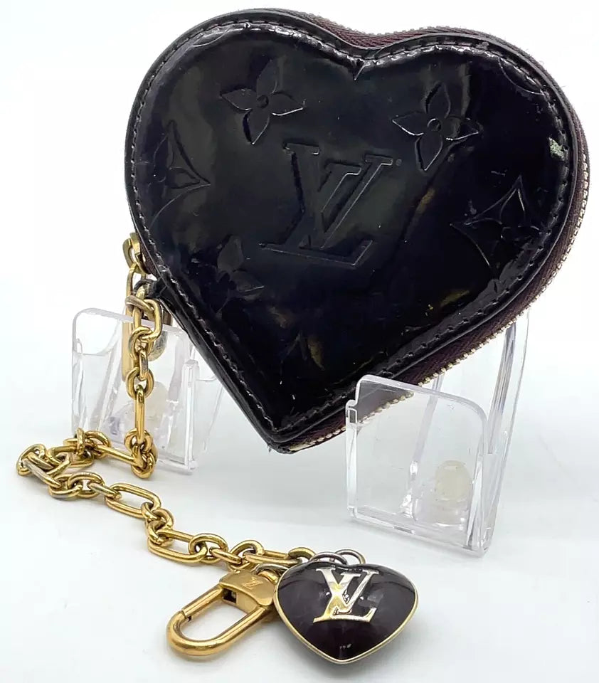 Louis Vuitton Porto Monnaie Coeur Heart Coin Case In Amarante Vernis