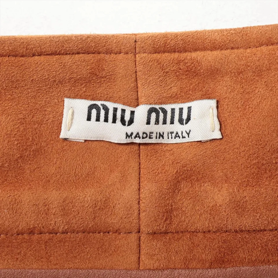 Miu Miu 16 Years Lambskin Skirt 38 Ladies' Brown