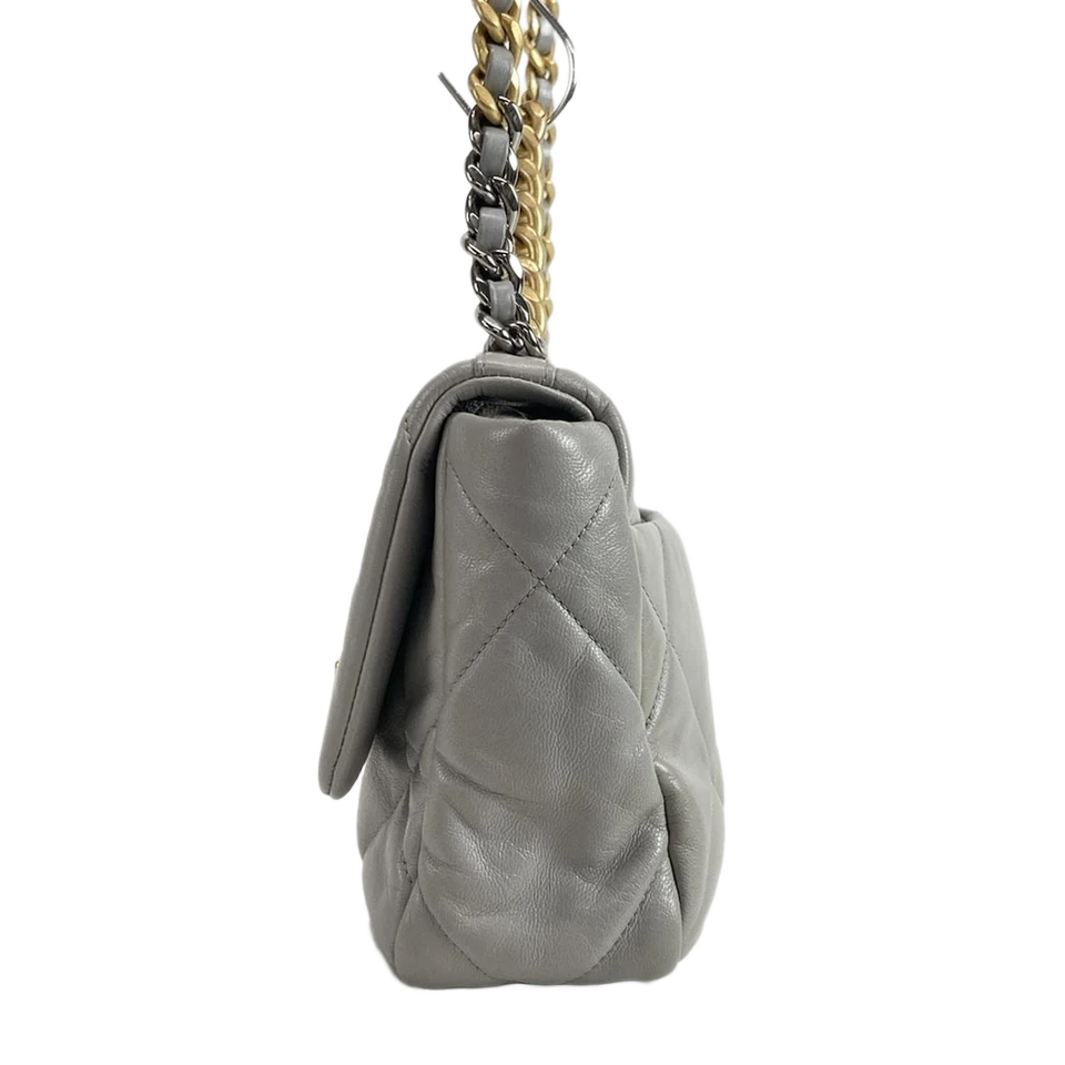 CHANEL CHANEL19 Gray Lambskin Shoulder Bag