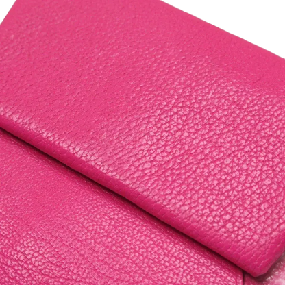 Auth HERMES Bastia Coin Case Pink Leather