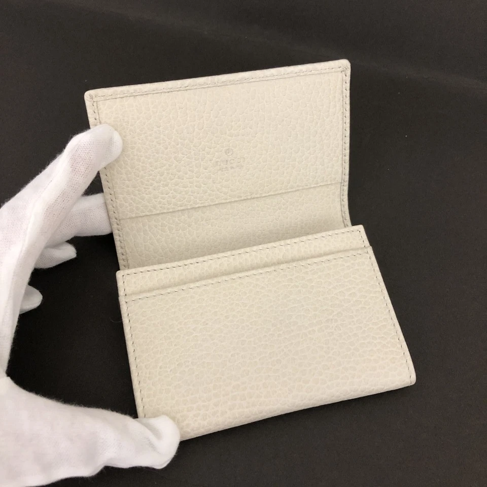 Gucci GG Marmont Leather Card Case in White