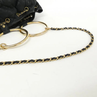 Authentic CHANEL Shoulder Bag in Black with Gold Hardware