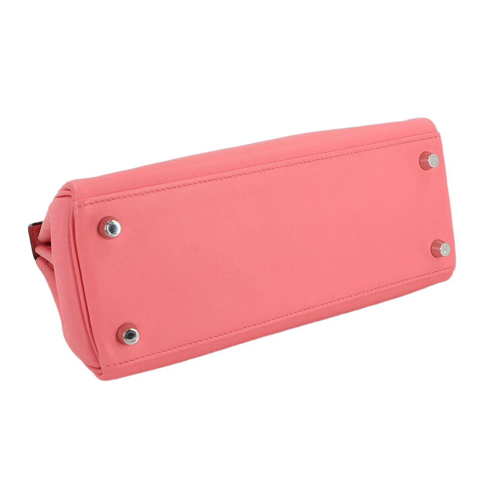 HERMES Kelly 25 2way Hand Shoulder Bag Swift Leather Rose Dete Pink