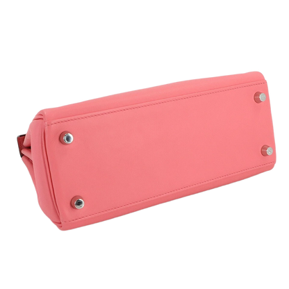 HERMES Kelly 25 2way Hand Shoulder Bag Swift Leather Rose Dete Pink