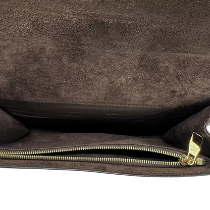 Auth LOUIS VUITTON Pochette Louise GM Chain Shoulder Bag Khaki/Gold