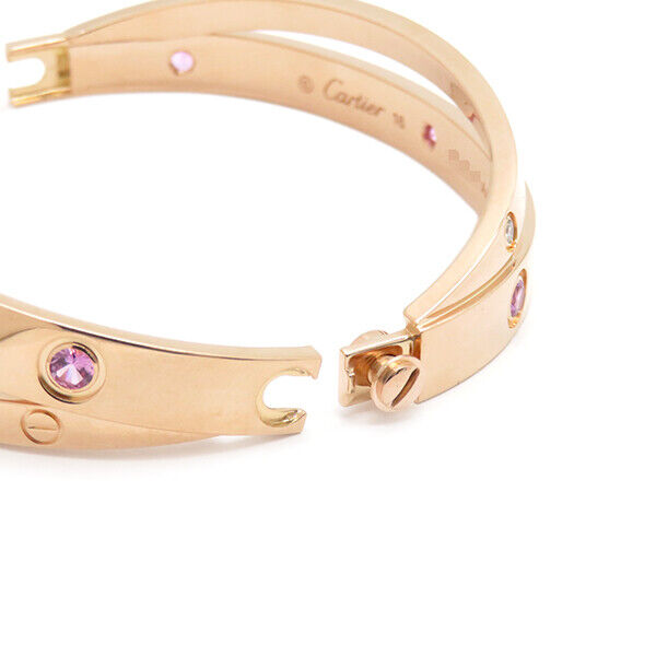 Cartier LOVE Bracelet K18PG Diamond and Pink Sapphire