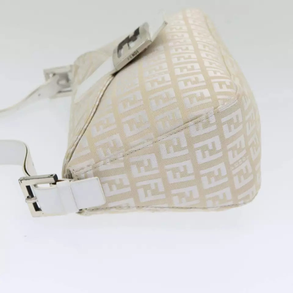 FENDI Zucchino Canvas Mamma Baguette Shoulder Bag