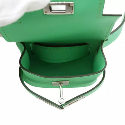 Authentic Hermes Kelly Move Bag in Swift Leather, Vert Comic