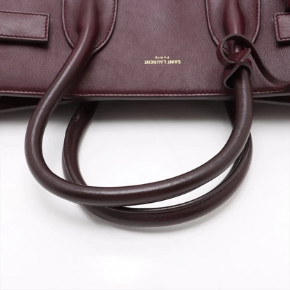 Saint Laurent Paris Sac de Jour Leather 2 Way Handbag Bordeaux