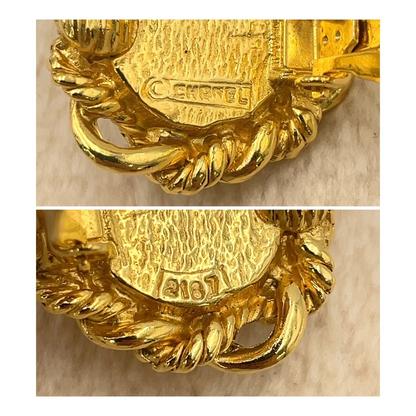 Chanel Coco Faux Pearl Gold-Tone Earrings (2187 Engraved)