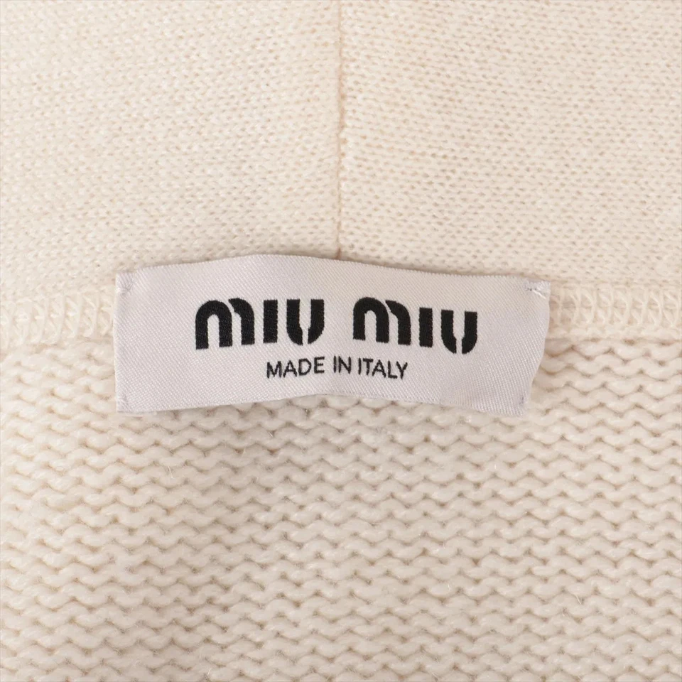 Miu Miu 22 Years Cashmere Hoodie 42 Ladies' Ivory