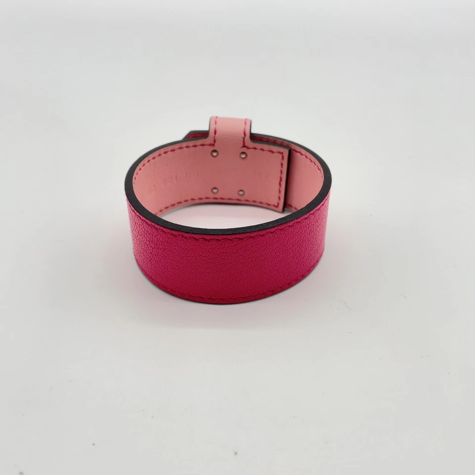 Hermès Kelly Twist GM Double Engraved Leather Bracelet in Pink