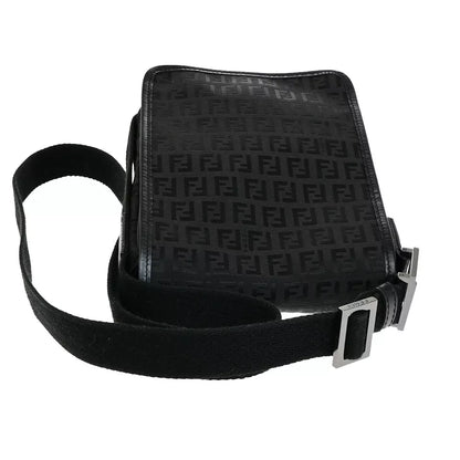 FENDI Logo Zucchino Shoulder Bag