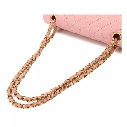 CHANEL Matelasse 25 Chain Shoulder Bag Leather Pink Purse