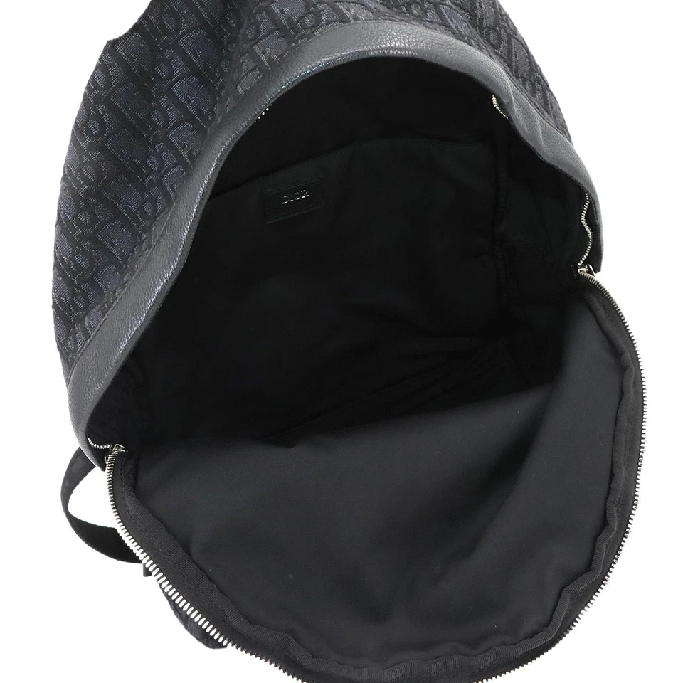 Christian Dior Oblique Rider Backpack in Black Canvas & Leather