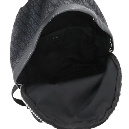 Christian Dior Oblique Rider Backpack in Black Canvas & Leather