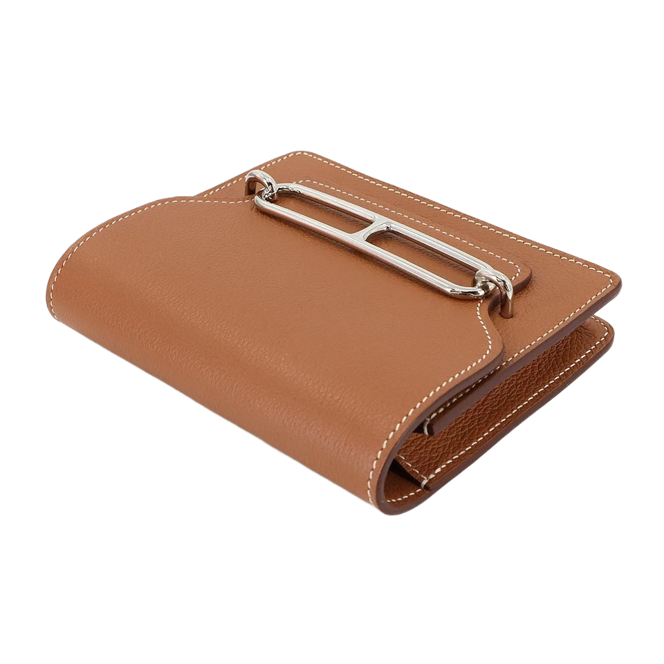 HERMES Roulis Slim Wallet Ever Color Brown U Purse