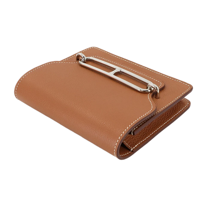 HERMES Roulis Slim Wallet Ever Color Brown U Purse
