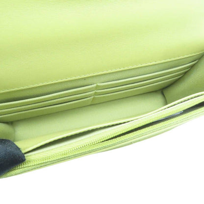 CHANEL Quilted CC GHW Chain Shoulder 2 Way Bag Lambskin Leather Green