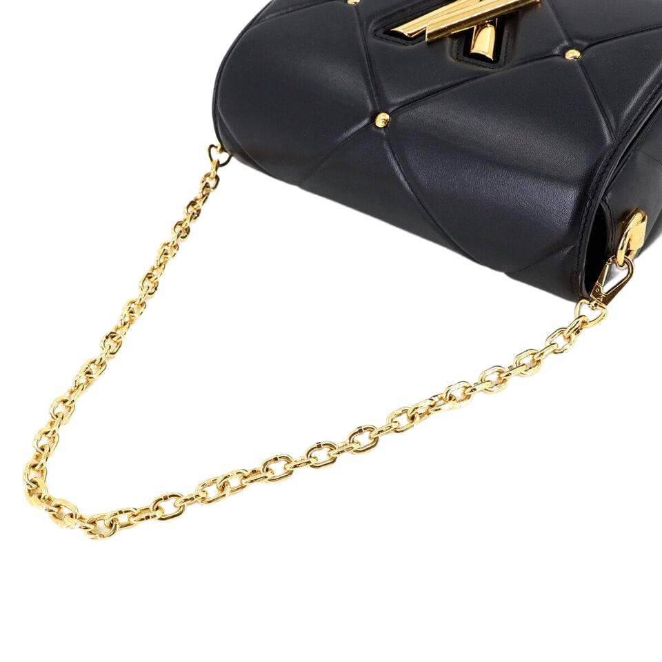 LOUIS VUITTON Twist MM 2way Chain Shoulder Bag Leather Black