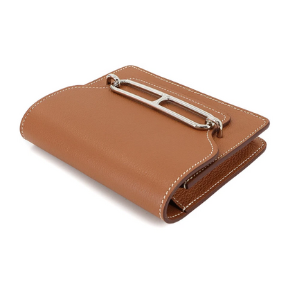 HERMES Roulis Slim Wallet Ever Color Brown U Purse