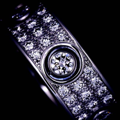 Cartier Love Pave Diamond Ring 18K WG 750 size48 4-4.5(US)