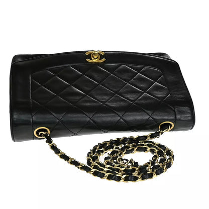 CHANEL CC Diana Matelasse 25 Chain Shoulder Bag – Black Leather