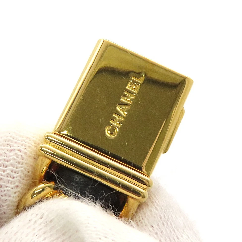 CHANEL Premiere Gold Plated Leather Black Dial