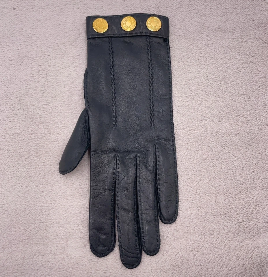 Hermès Série Gloves in Black Leather