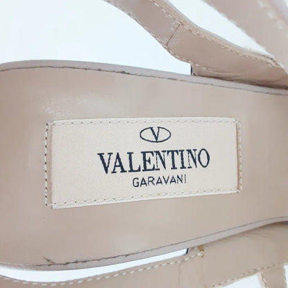 Authentic Valentino Garavani Black and Beige Leather Women's Sandals