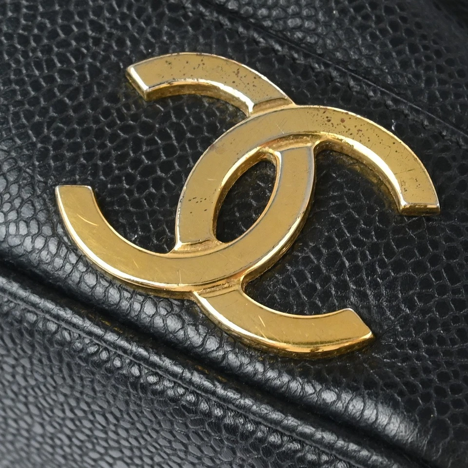 Chanel Black Calfskin Triple CC Drawstring Shoulder Bag