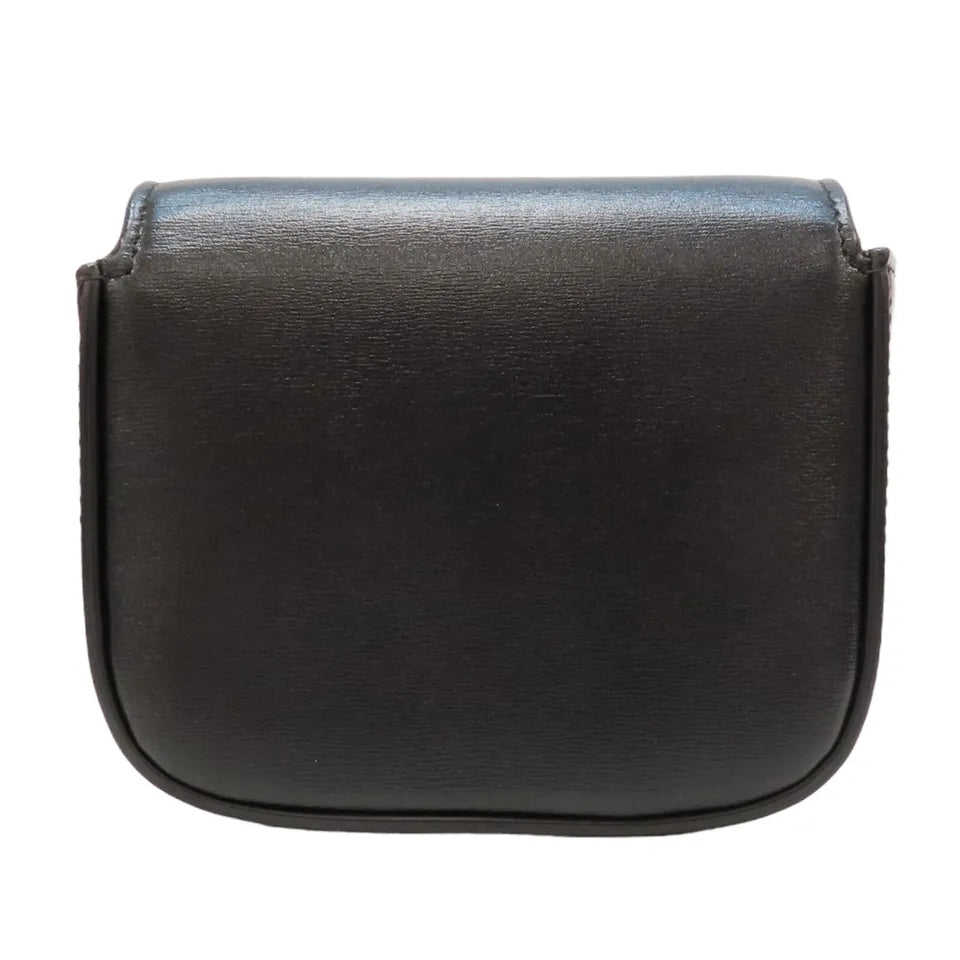 CELINE Mini Triomphe Shoulder Bag Calfskin Black