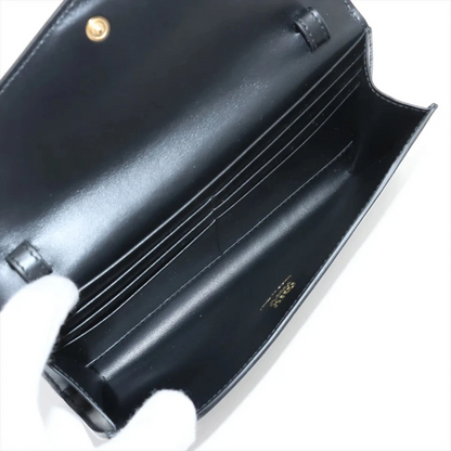 Miu Miu Leather Shoulder Wallet Black