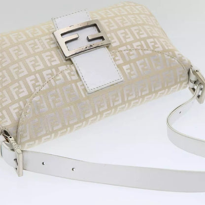 FENDI Zucchino Canvas Mamma Baguette Shoulder Bag