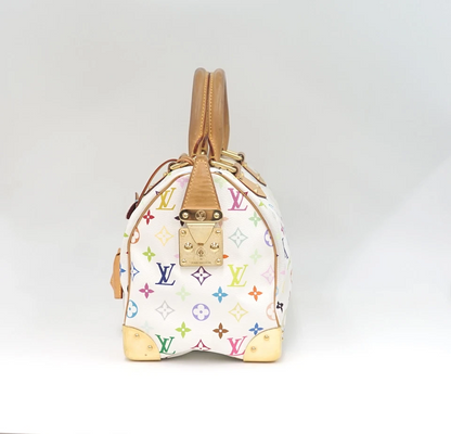Louis Vuitton Multicolor Speedy 30 in White Monogram Canvas