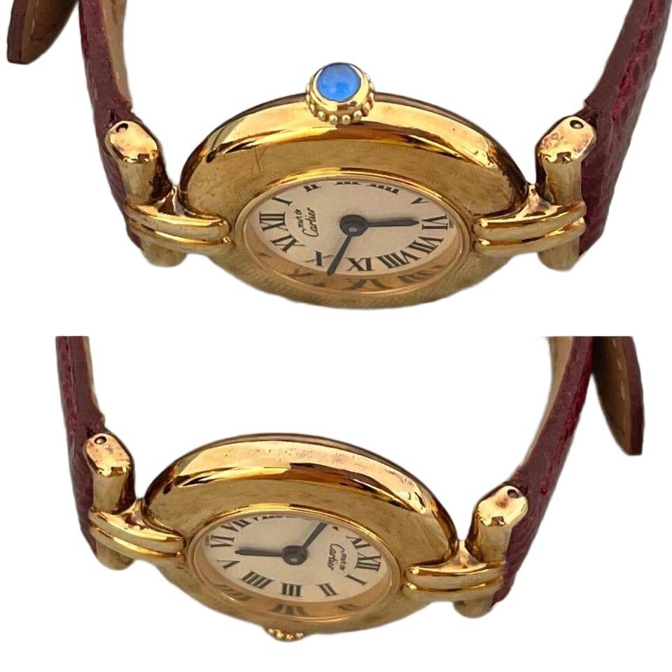 CARTIER Must Vermeil colise Watch White Dial Quartz
