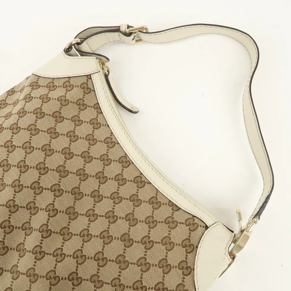 GUCCI GG Canvas Leather One Shoulder Bag