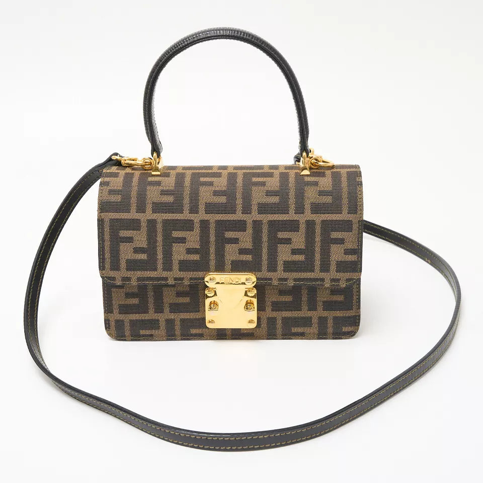 Fendi Zucca Top Handle Shoulder Bag