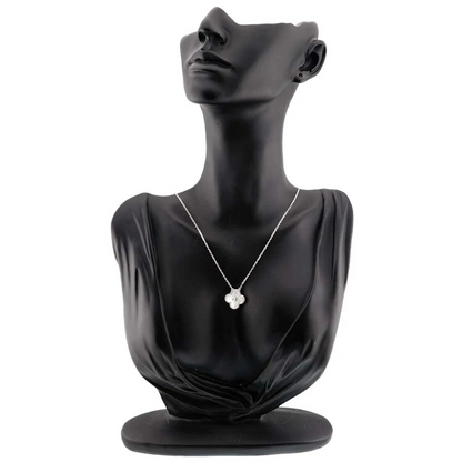 Van Cleef Arpels Vintage Alhambra MOP Diamond Necklace 18K WG 750