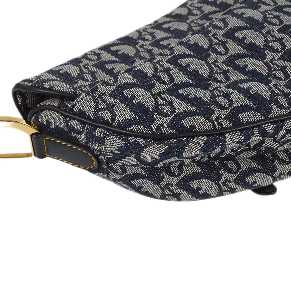 Christian Dior Navy Trotter Saddle Handbag