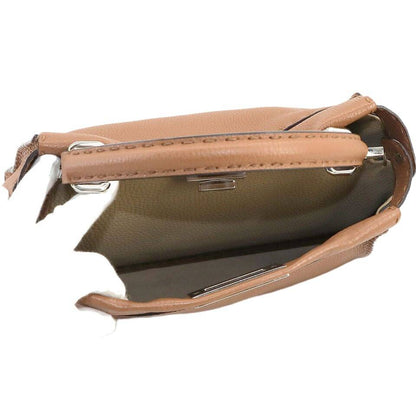 FENDI Selleria Peekaboo Regular 2way Hand Bag Leather Brown