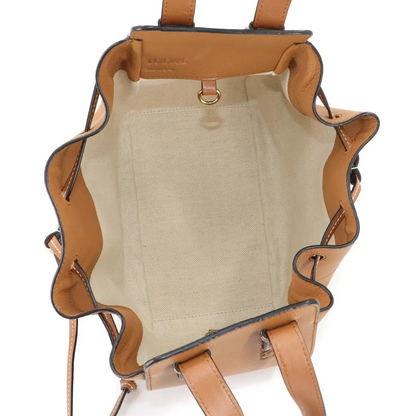 LOEWE Hammock Drawstring Small Hand Shoulder Bag Leather Brown Purse