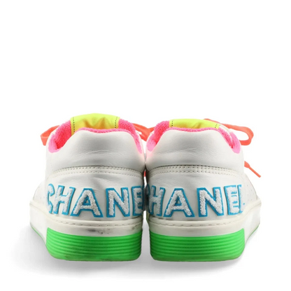 Chanel Coco Mark Leather Sneakers 43 Men's Multicolor