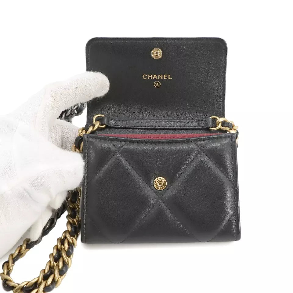 CHANEL 19 Flap Coin Purse Chain Coin Case