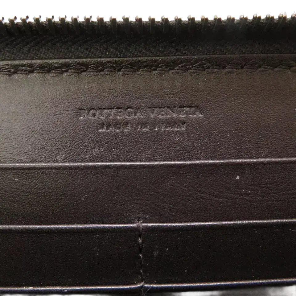 BOTTEGA VENETA Intrecciato Long Wallet – Brown Leather