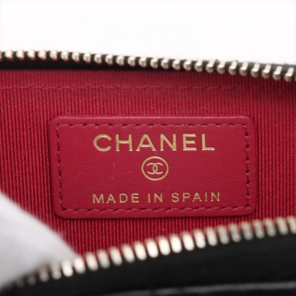 Chanel CHANEL 19 Lambskin Coin Purse Black Gold Metal Fittings