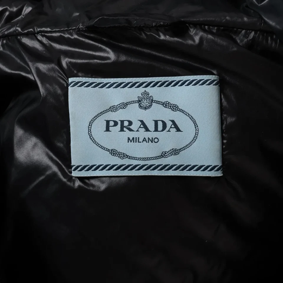 Prada Triangle Logo 22 Years Nylon Down Jacket 38 Ladies' Black