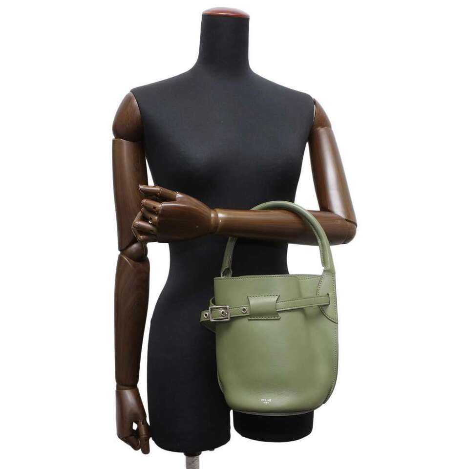 CELINE bucket nano Leather Green