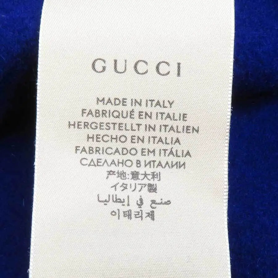 Auth GUCCI Beret Hat Blue Wool